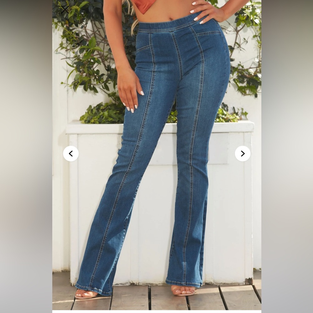Fashion Nova Dark Blue Flare Jeans